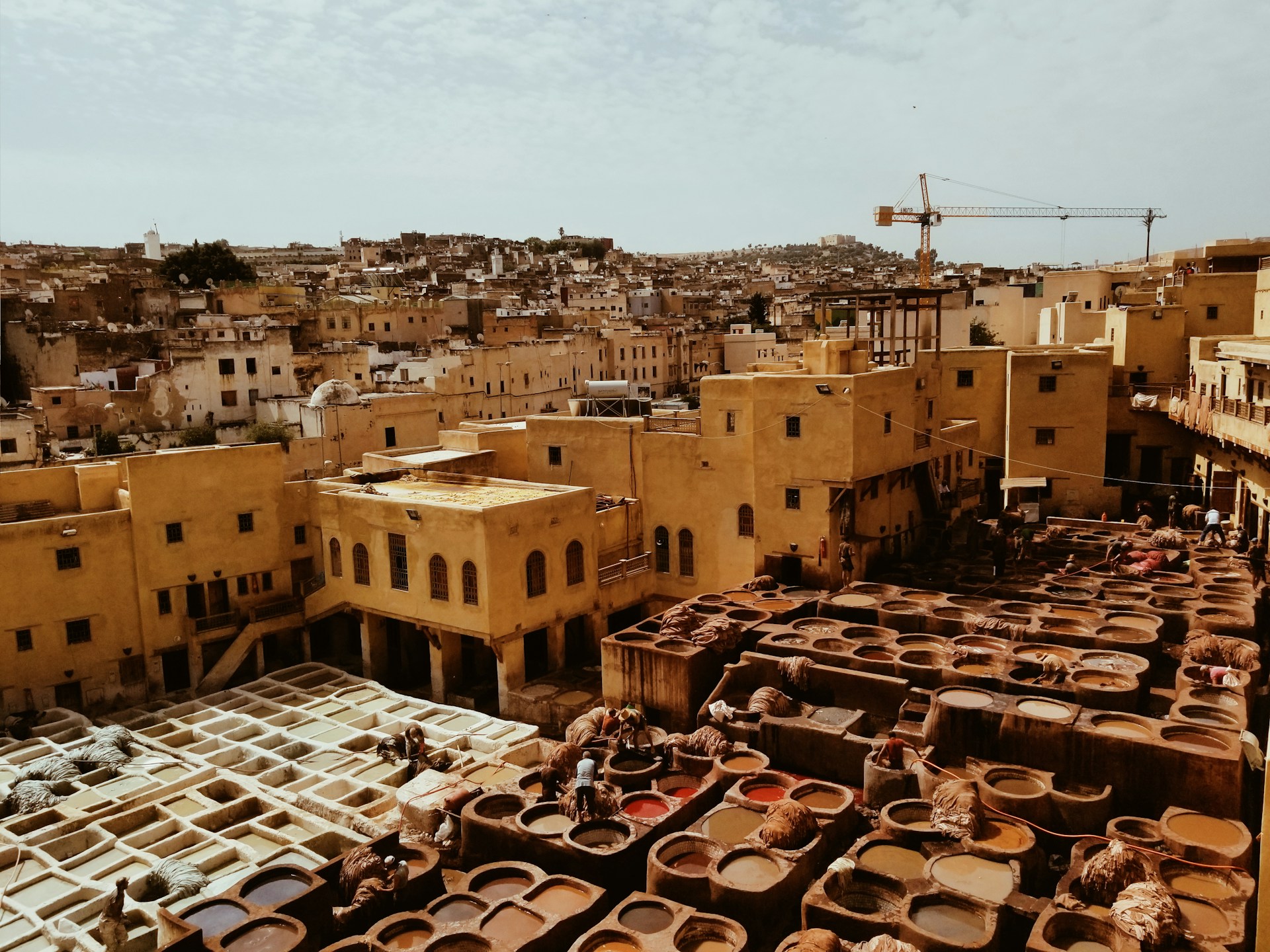 Aerial view of the rooftops of Fes