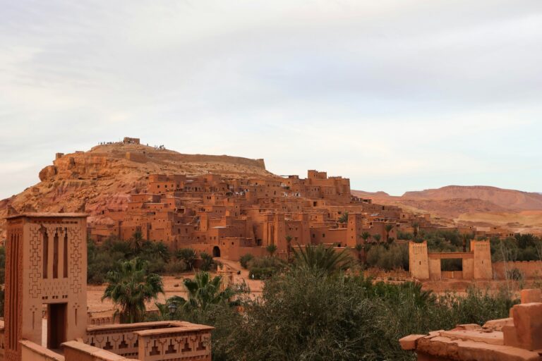 Ancient kasbah village in the Moroccan desert